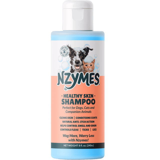 Nzymes Healthy Skin Shampoo Plant-Based Enzymatic Shampoo For Pets bottle for dogs, cats, and companion pets