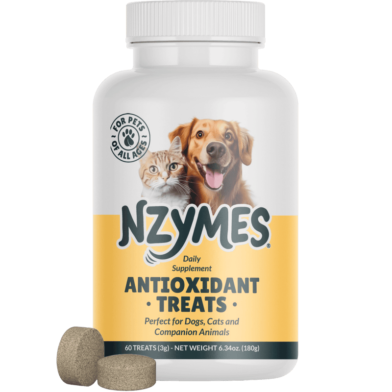 Nzymes antioxidant treats for Dogs Joints, HIPS, Paralysis, Skin, Coat, Hair Loss, Aging, Digestion, Neurological, Seizures