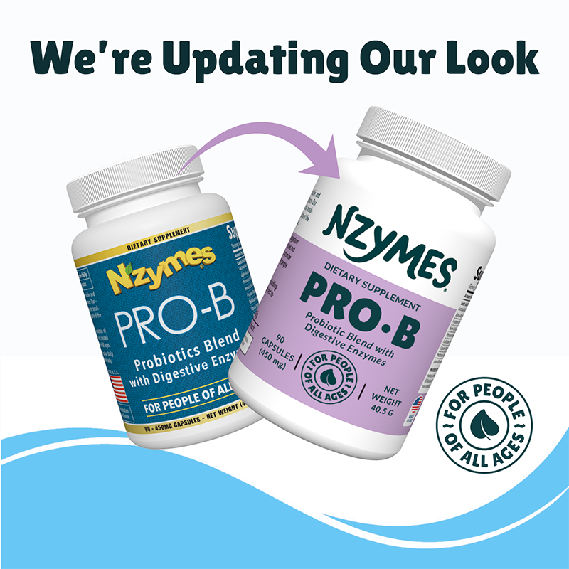Nzymes® Pro-B – Probiotics & Digestive Enzymes for People – Gut Health, Immunity & Nutrient Absorption new look