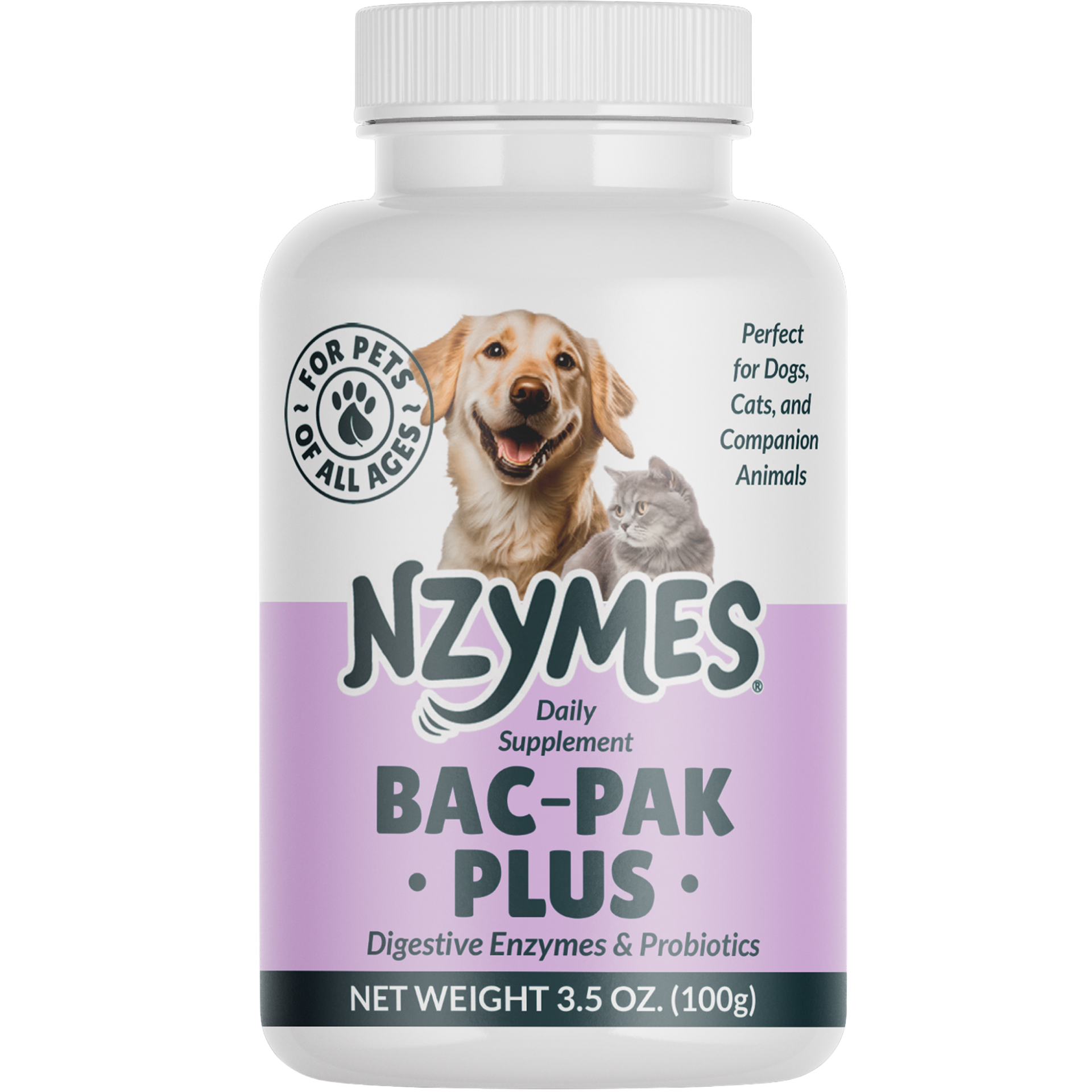 Bottle of Nzymes® Bac-Pak Plus - Digestive Enzymes and Probiotics for Digestion, Loose Stools, Diarrhea, Constipation, Improved Nutrient Uptake