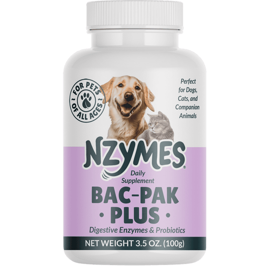 Bottle of Nzymes® Bac-Pak Plus - Digestive Enzymes and Probiotics for Digestion, Loose Stools, Diarrhea, Constipation, Improved Nutrient Uptake