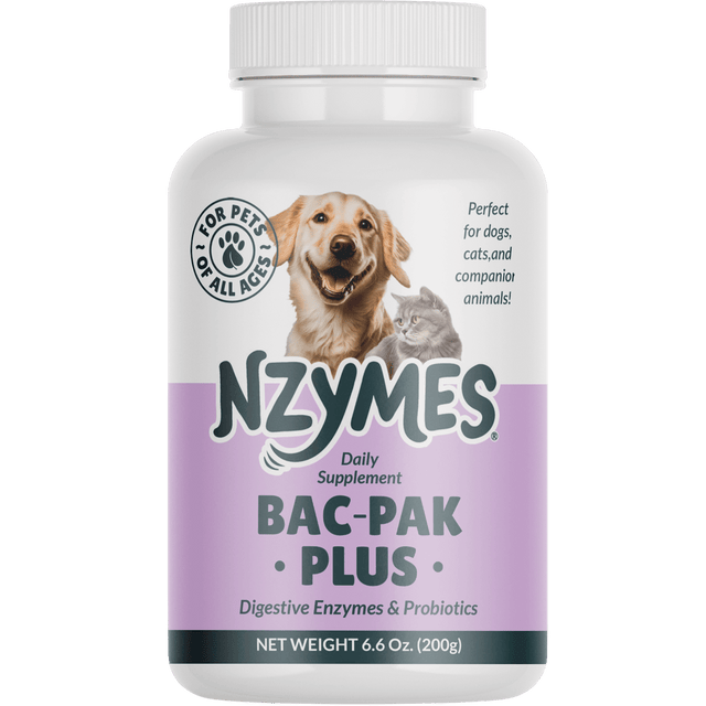 NZYMES Bac-Pak Plus supplement bottle Bottle for Digestion, Loose Stools, Diarrhea, Constipation, Improved Nutrient Uptake