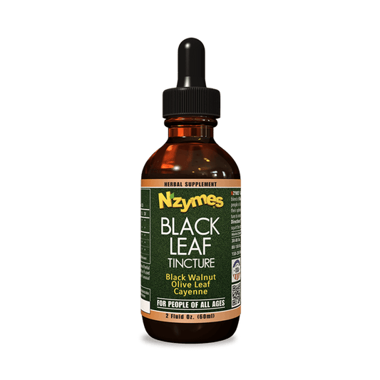 Nzymes® Black Leaf Tincture for People – Wild-Crafted Herbal Blend for Digestive, Immune & Cardiovascular Support