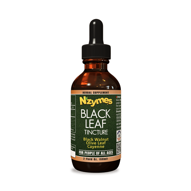 Nzymes® Black Leaf Tincture for People – Wild-Crafted Herbal Blend for Digestive, Immune & Cardiovascular Support
