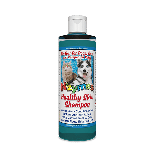 Nzymes Healthy Skin Shampoo Plant-Based Enzymatic Shampoo For Pets bottle for dogs, cats, and companion pets